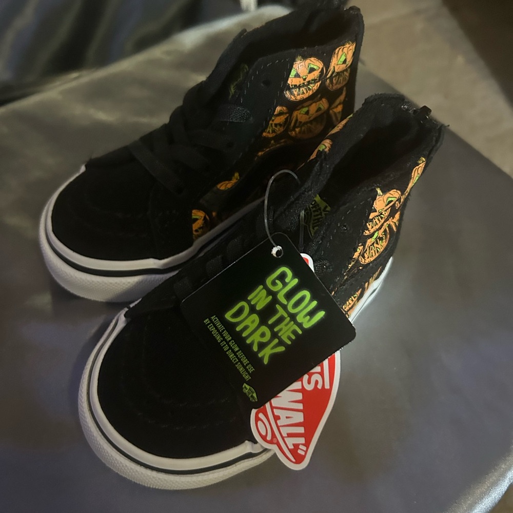 Vans Black and Orange Pumpkin High-Tops